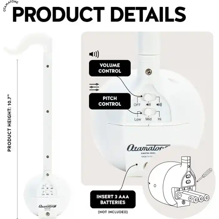 Otamatone Regular Elektronik Müzik Enstrümanı (Beyaz)