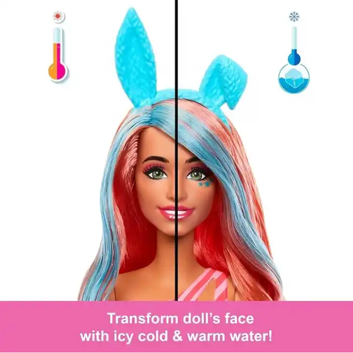 Barbie Pop Reveal™ Mikshake Serisi - Pembe Barbie Pop Reveal Shakes Serisi bebek ve aksesuar seti, kokulu ve sevimli kedicik temalı bebek JCN87