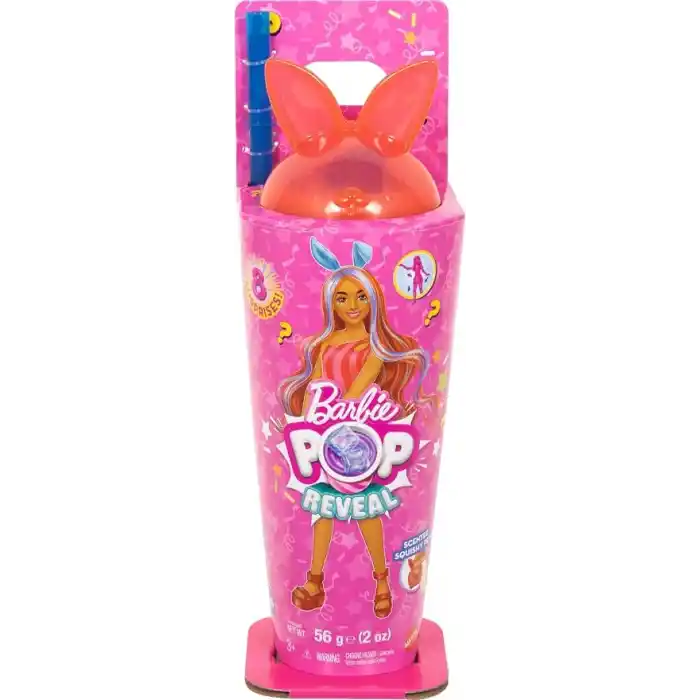 Barbie Pop Reveal™ Mikshake Serisi - Pembe Barbie Pop Reveal Shakes Serisi bebek ve aksesuar seti, kokulu ve sevimli kedicik temalı bebek JCN87