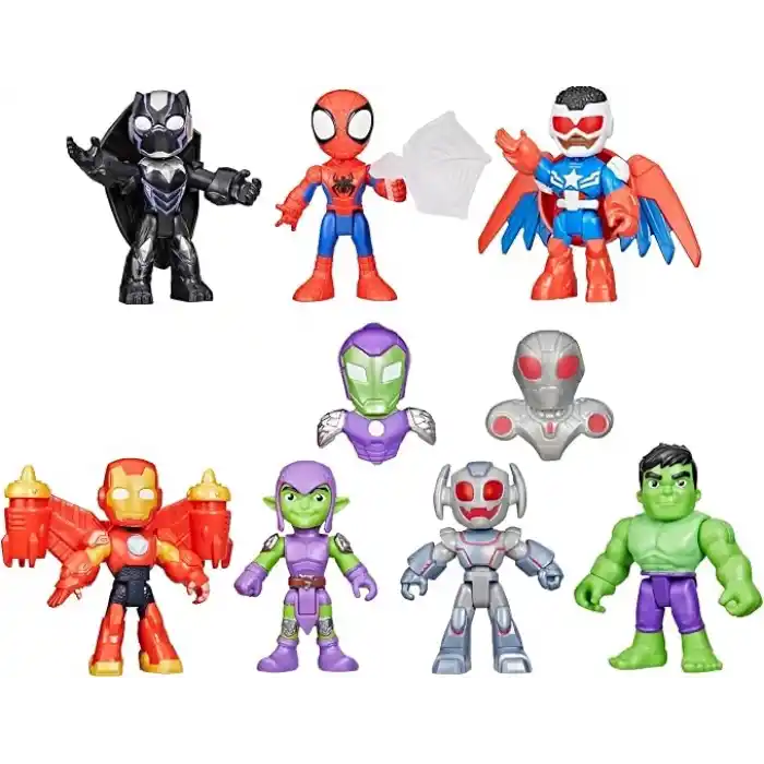 SPIDEY AND HIS AMAZING FRIENDS Marvel, Iron Man ve Müthiş Arkadaşları Örümcek ve Demir Adam: Avengers Takım Oluşturma, 3 İnç Aksiyon Figürü Seti, 3+