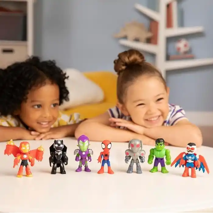 SPIDEY AND HIS AMAZING FRIENDS Marvel, Iron Man ve Müthiş Arkadaşları Örümcek ve Demir Adam: Avengers Takım Oluşturma, 3 İnç Aksiyon Figürü Seti, 3+