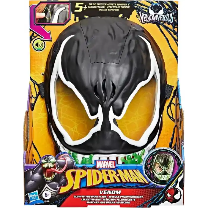 Marvel Spider-Man VenomVersus Venom Karanlıkta Parlayan Maske, Süper Kahraman Oyuncakları - İngilizce versiyonu