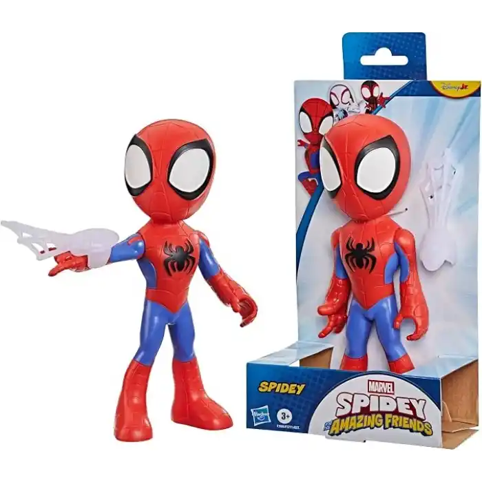 Marvel Spidey and His Amazing Friends Büyük Boy Spidey Figürü, 22,5 cmlik Aksiyon Figürü, Çocuklar için Okul Öncesi Oyuncakları, 3 Yaş ve Üzeri, Süper Kahraman Oyuncakları