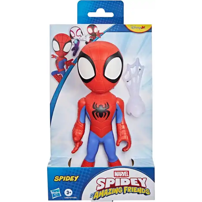 Marvel Spidey and His Amazing Friends Büyük Boy Spidey Figürü, 22,5 cmlik Aksiyon Figürü, Çocuklar için Okul Öncesi Oyuncakları, 3 Yaş ve Üzeri, Süper Kahraman Oyuncakları