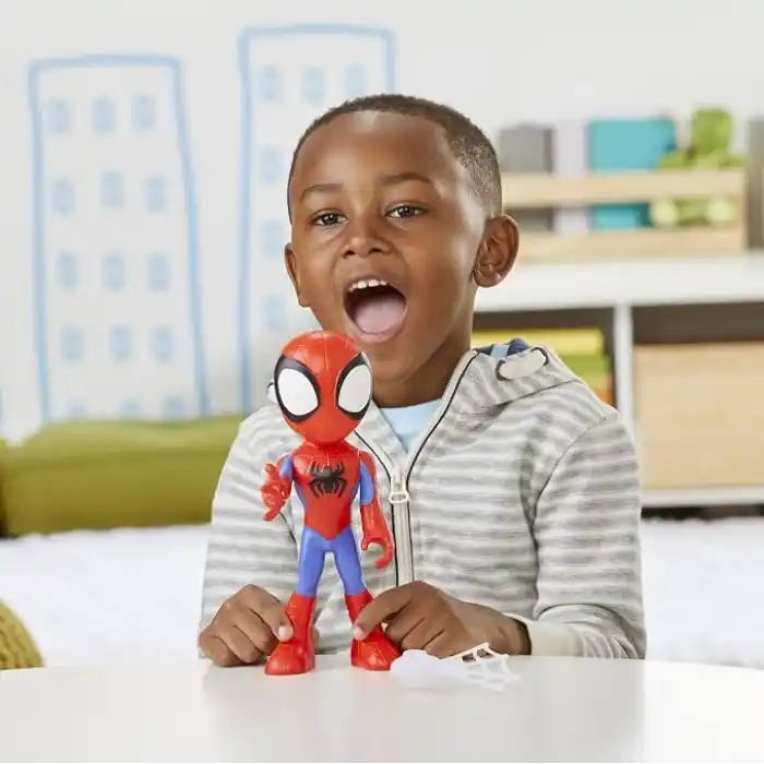Marvel Spidey and His Amazing Friends Büyük Boy Spidey Figürü, 22,5 cmlik Aksiyon Figürü, Çocuklar için Okul Öncesi Oyuncakları, 3 Yaş ve Üzeri, Süper Kahraman Oyuncakları
