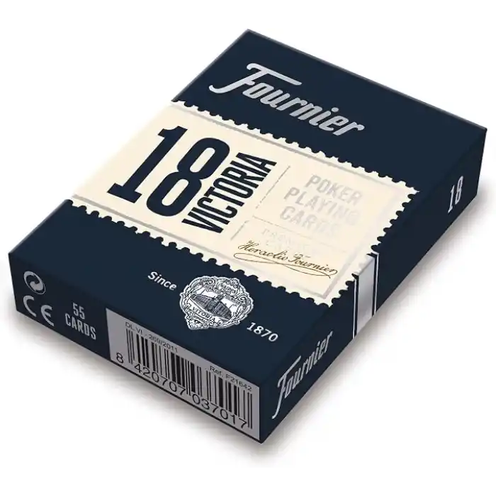 Fournier Poker Oyun Kartları Nº 18, Standart Endeks, Kırmızı veya Mavi