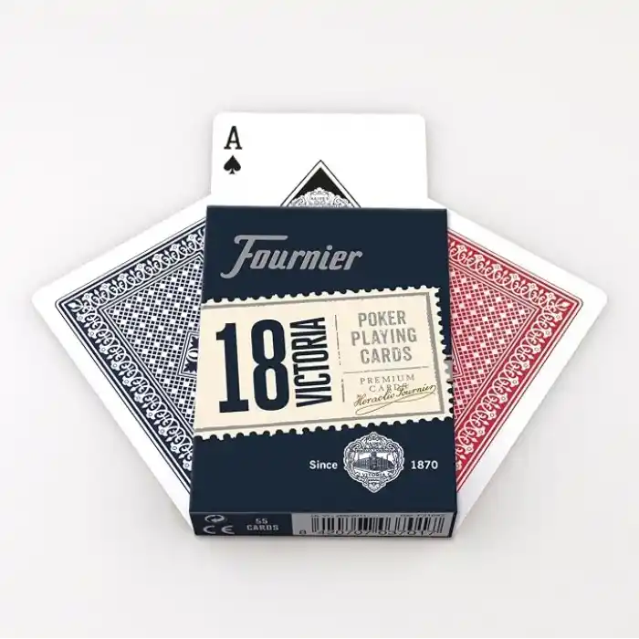 Fournier Poker Oyun Kartları Nº 18, Standart Endeks, Kırmızı veya Mavi