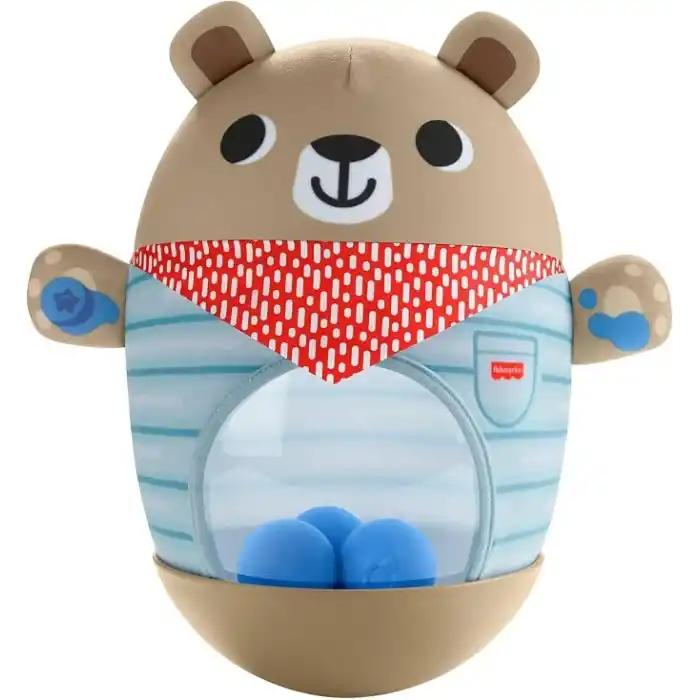 Fisher-Price Kamp Zamanı Hacıyatmaz Ayıcık, 6 aylık ve daha büyük bebekler için kaba motor becerilerini geliştiren oyuncak, JLB83