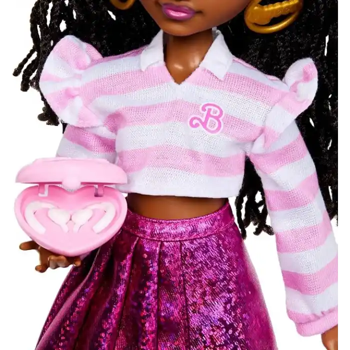Kahverengi saçlı ve eklemleri bükülebilen Barbie Dream Besties Brooklyn bebek ve aksesuarları, dans temalı oyuncaklar, JKP51