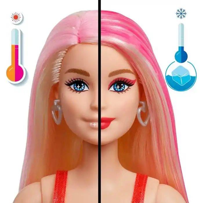 Barbie Parti Paketi bebek ve aksesuarlar, Muhteşem Parti serisi, renk değişimi dahil 10 sürpriz, kırmızı renk ve ışıltı teması, JFY68