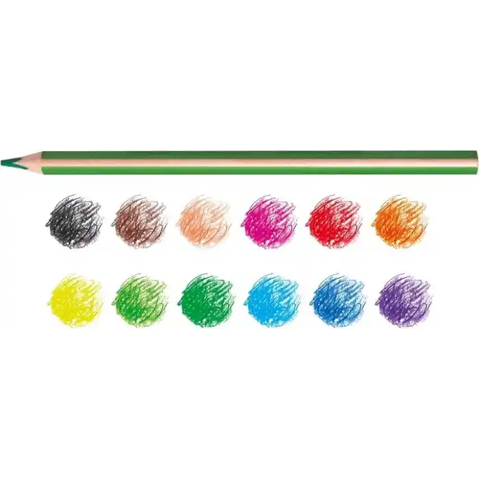 Carioca Supercolor Maxi Üçgen Kuru Boya Kalemi 12Li