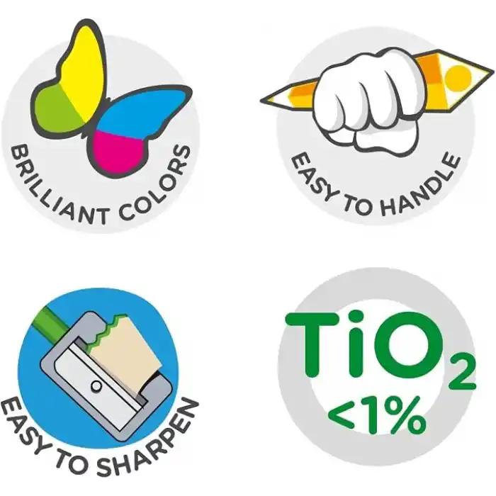 Carioca Supercolor Maxi Üçgen Kuru Boya Kalemi 12Li