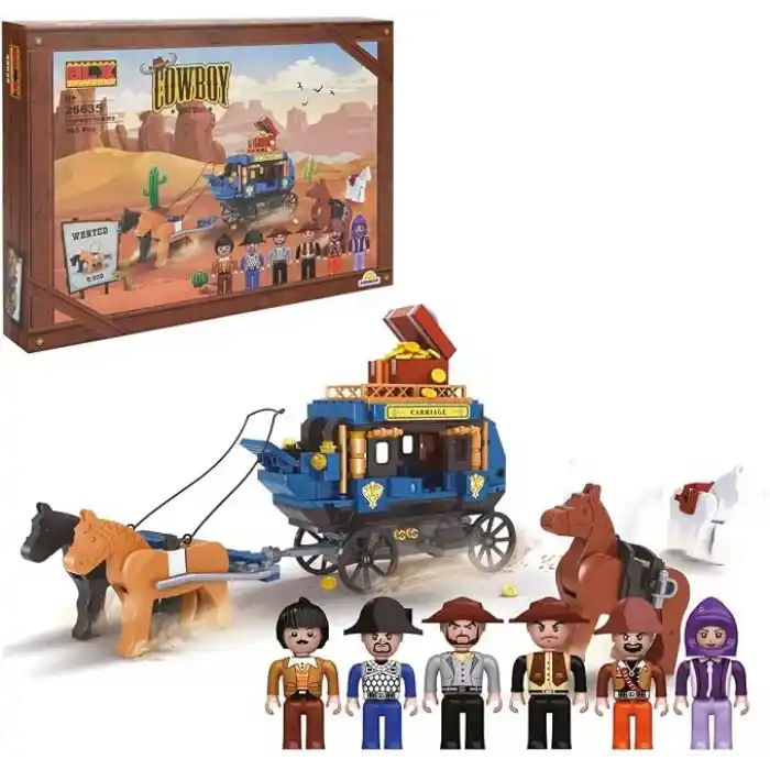 SUNMAN Cowboy Set Askerler Ve Kızılderililier 6 Figürlü 360 Parça