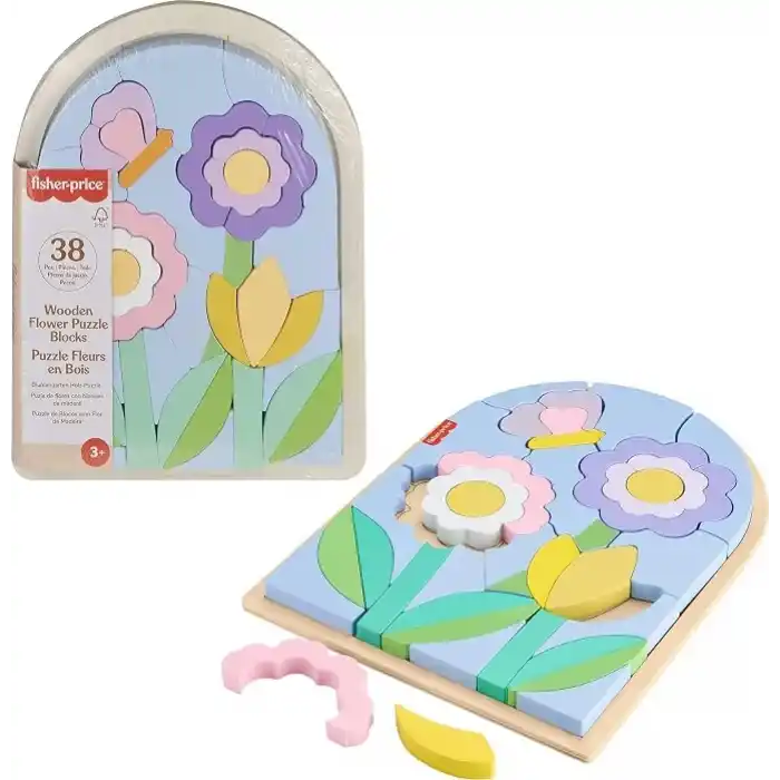 Fisher Price Ahşap Çiçek Yapboz Blokları