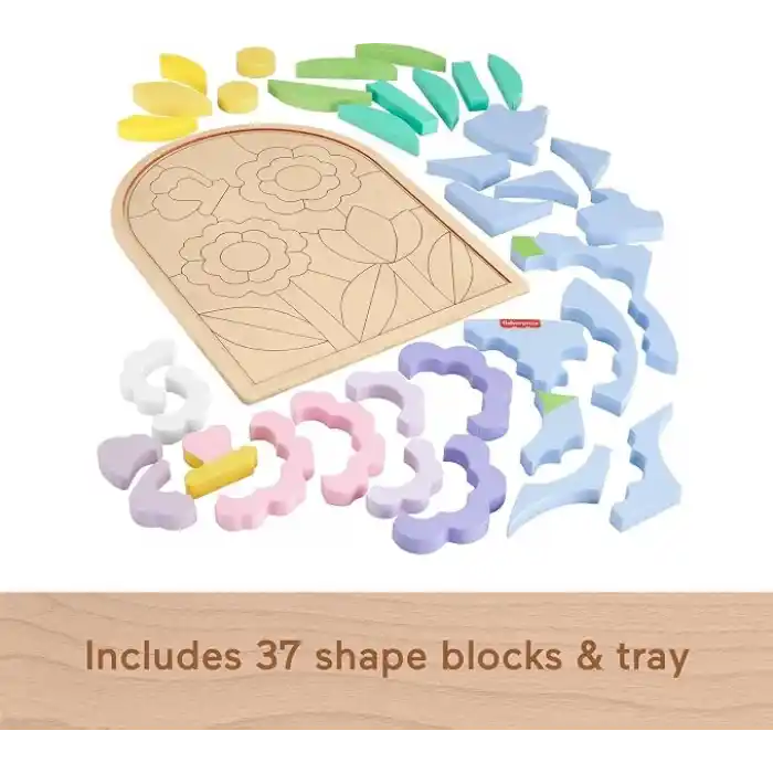 Fisher Price Ahşap Çiçek Yapboz Blokları