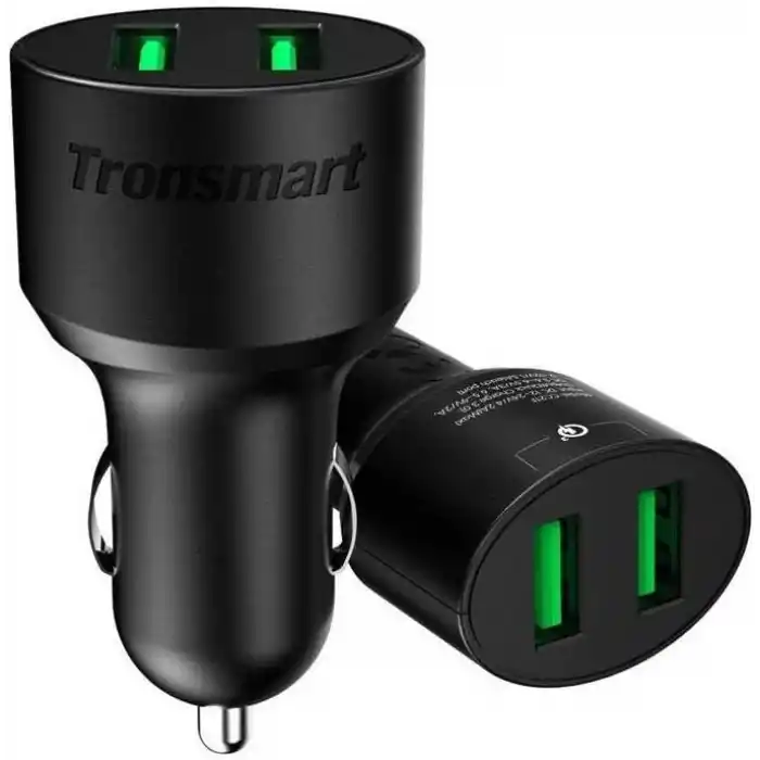 Tronsmart CC2TF Çift USB Çıkışlı Qualcomm QC 3.0 Araç Şarj Cihazı