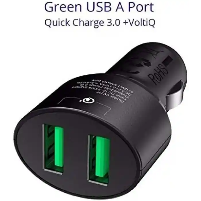 Tronsmart CC2TF Çift USB Çıkışlı Qualcomm QC 3.0 Araç Şarj Cihazı