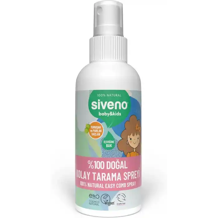 Siveno%100 Doğal Kolay Tarama Spreyi Çocuklar İçin Nemlendirici Hindistan Cevizi Yağlı 100 ml