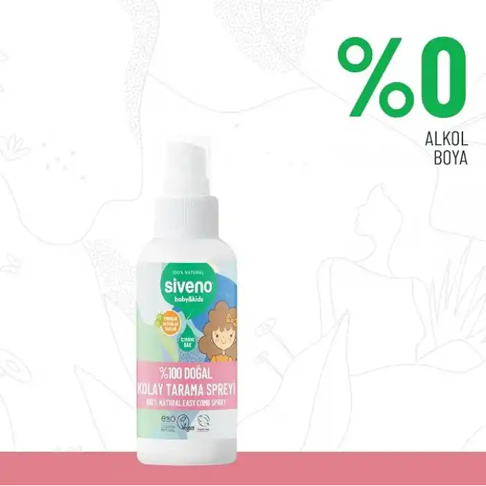 Siveno%100 Doğal Kolay Tarama Spreyi Çocuklar İçin Nemlendirici Hindistan Cevizi Yağlı 100 ml