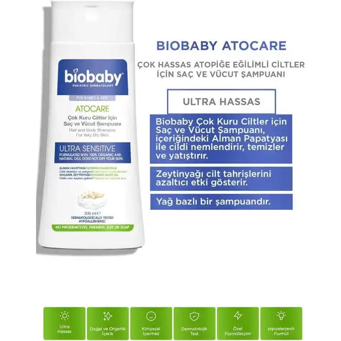 Biobaby Atopik Ciltler İçin Şampuan 300 Ml