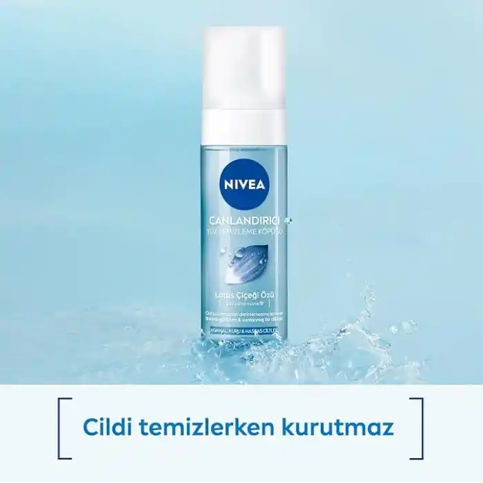 NIVEA Yüz Yıkama Köpüğü Canlandırıcı, Normal Ciltler 150 ml, Derinlemesine Yüz Temizleme, Saf Su, Lotus Çiçeği 2li paket