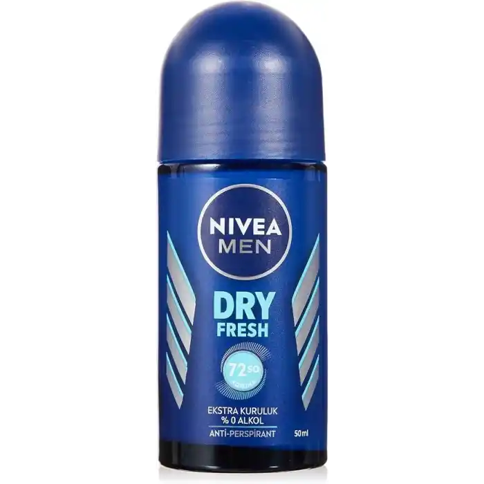 NIVEA Men Erkek Roll On Deodorant Dry Fresh 72 Saat Anti-Perspirant Koruma, Ekstra Kuruluk, 50 ml