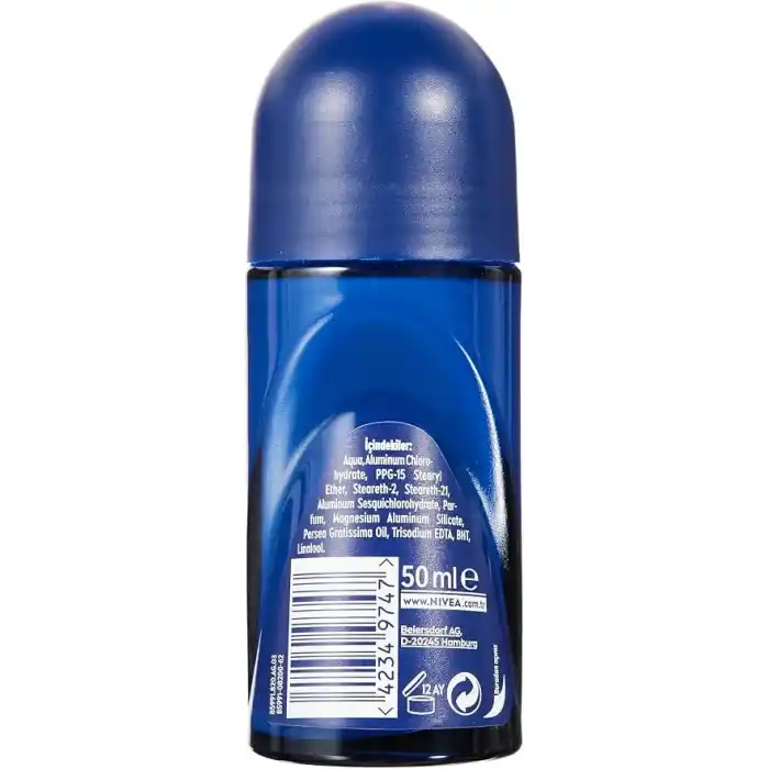 NIVEA Men Erkek Roll On Deodorant Dry Fresh 72 Saat Anti-Perspirant Koruma, Ekstra Kuruluk, 50 ml