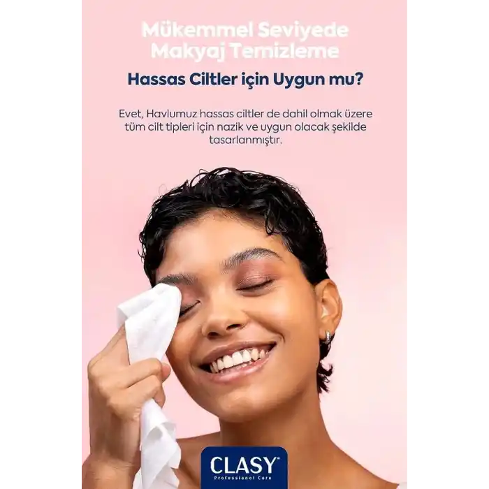 CLASYCARE Clean Towels XL – 50’li Tek Kullanımlık Yüz Havlusu | Ultra Yumuşak, Hijyenik Cilt Bakım ve Makyaj Temizleme Bezi | Hassas Ciltler İçin Dayanıklı ve Seyahat Dostu Bezler