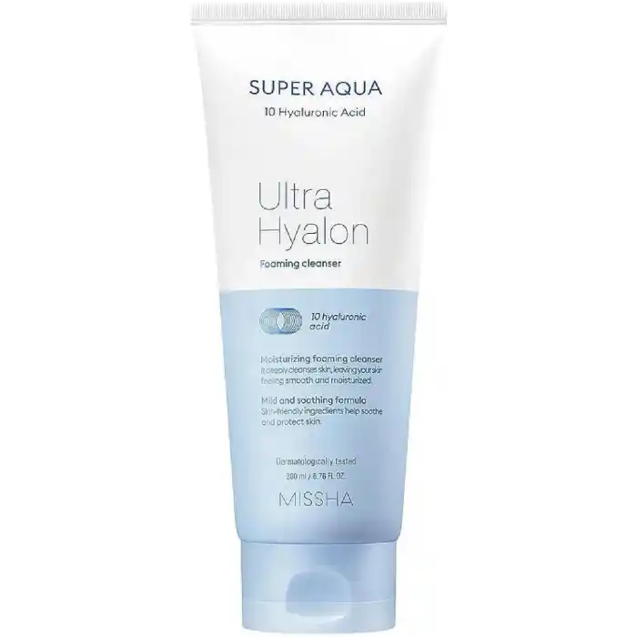 MISSHA 10 Çeşit Hyalüronik Asit İçeren Makyaj Temizleme Köpüğü200ml Super Aqua Ultra Hyalron Cleansing Foam