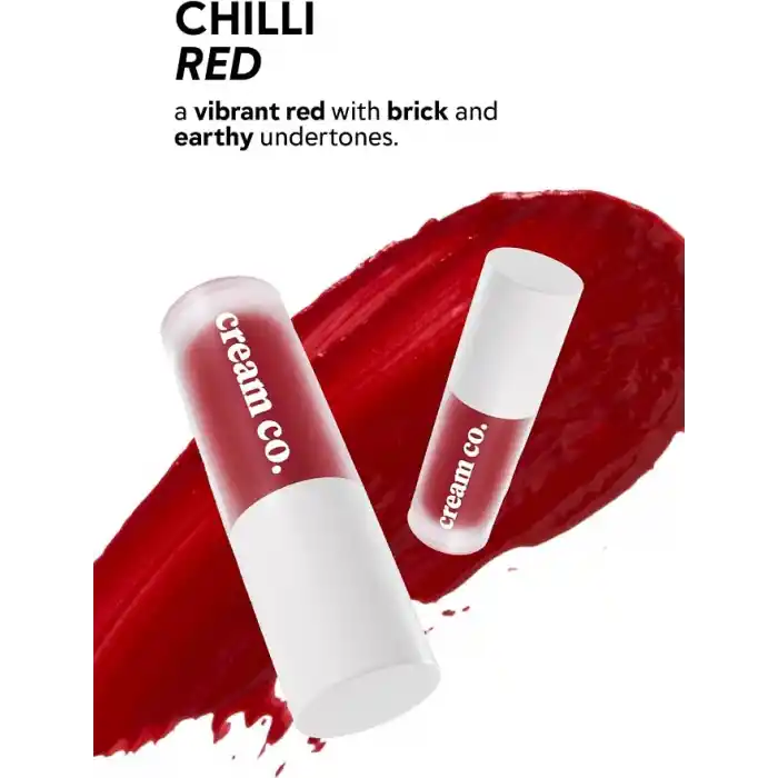 Cream Co. Allık Ruj Göz Farı Glow Tint Chili Red, Nemlendirici Makyaj, 506 Kiremit, Hyaluronik Asit Peptit