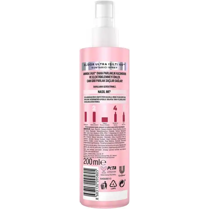 Elidor Kurtarıcı Sprey Ultra Işıltı 200 ml