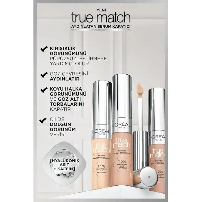 LOreal Paris True Match Aydınlatan Serum Kapatıcı - 1R