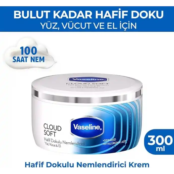 Vaseline Hafif Dokulu Nemlendirici Krem Cloud Soft 300 ml