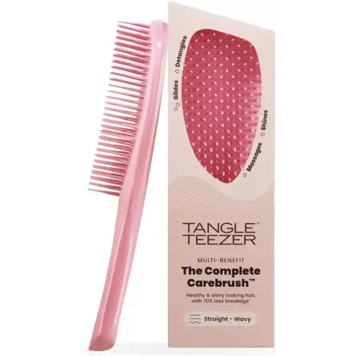 Tangle Teezer Complete Carebrush Fine Saç Bakım Fırçası Düz ve Dalgalı Saçlar İçin Düğümleri Nazikçe Açar, Saç Derisine Masaj Yapar Pembe