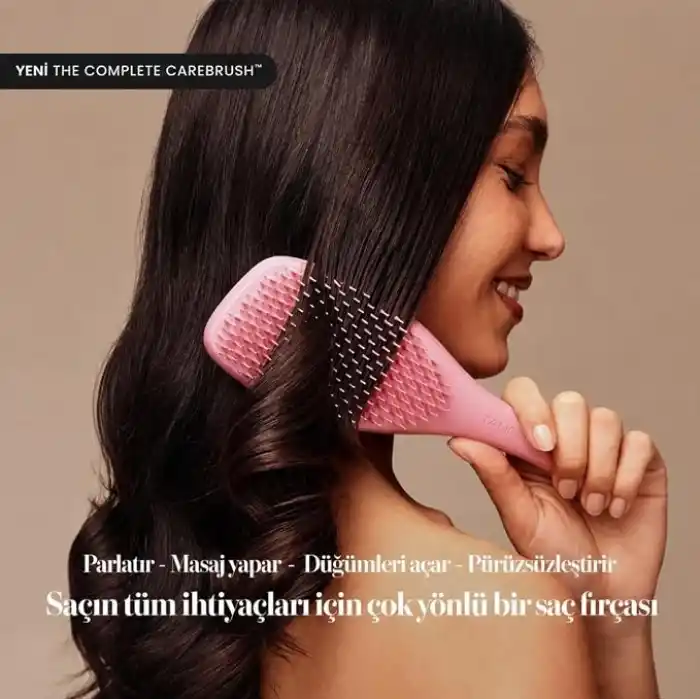Tangle Teezer Complete Carebrush Fine Saç Bakım Fırçası Düz ve Dalgalı Saçlar İçin Düğümleri Nazikçe Açar, Saç Derisine Masaj Yapar Pembe