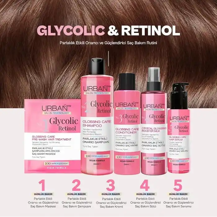 URBAN Care Glycolic Retinol Parlaklık Etkili Onarıcı Saç Bakım Kremi-250ml-Gloss
