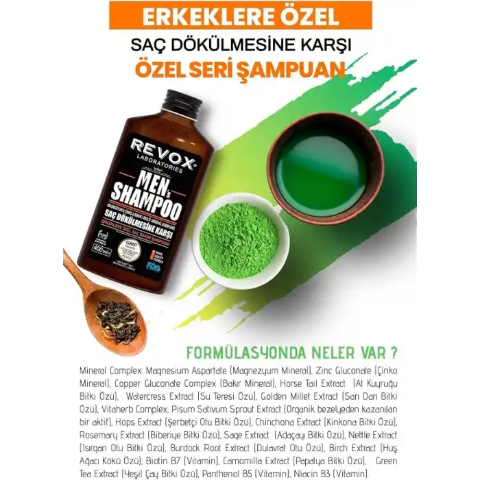 Revox Men Şampuan (400 ml) (3 paketi)