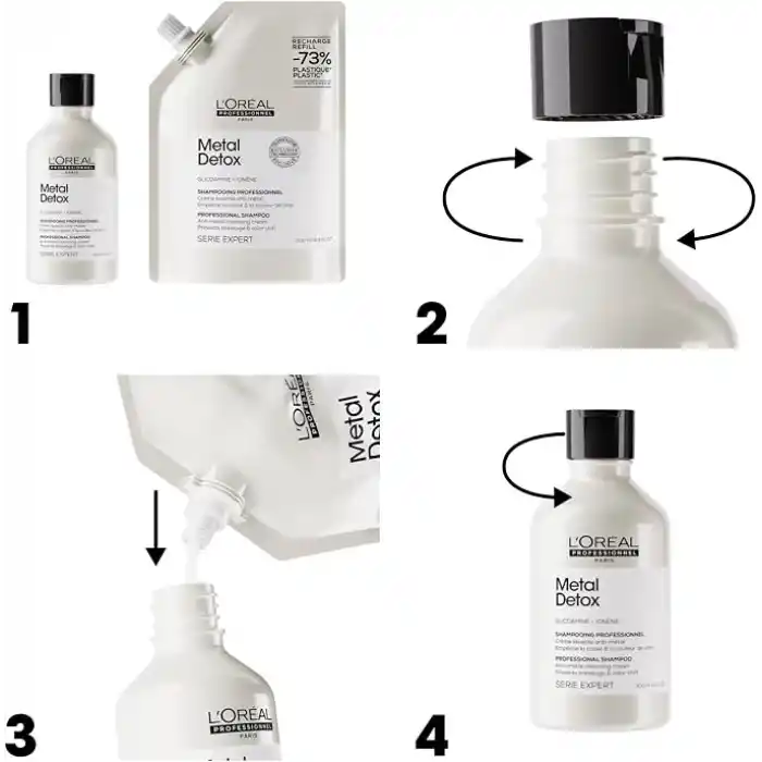 LOréal Professionnel Serie Expert Metal Detox Refill Şampuan 500 ml - İşlem Görmüş ve Boyalı Saçlar İçin Kırılma Karşıtı Bakım