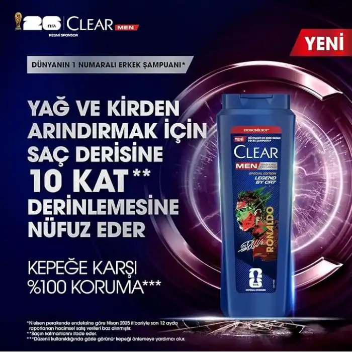 Clear Men Kepeğe Karşı Etkili Şampuan Legend by CR7 600 ml