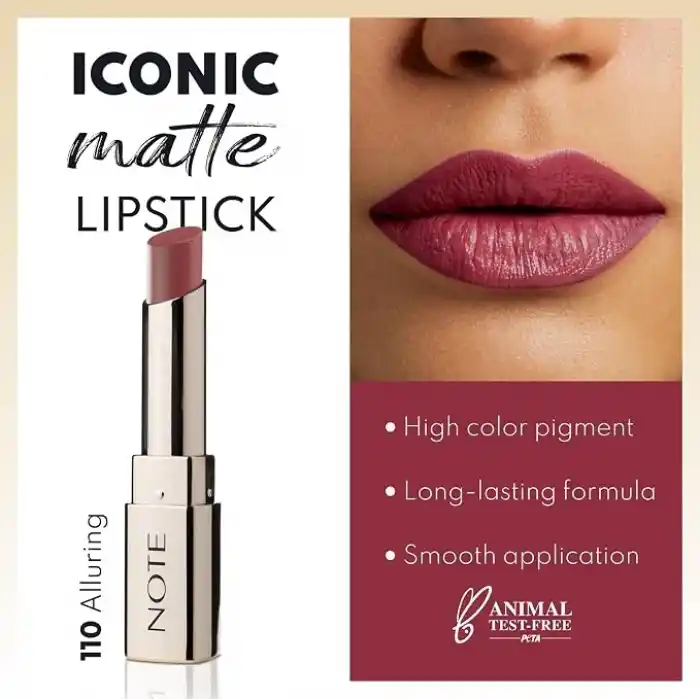 Note Cosmetics Iconic Matte Lipstick 110 Alluring Kalıcı Mat Ruj, Kırmızı