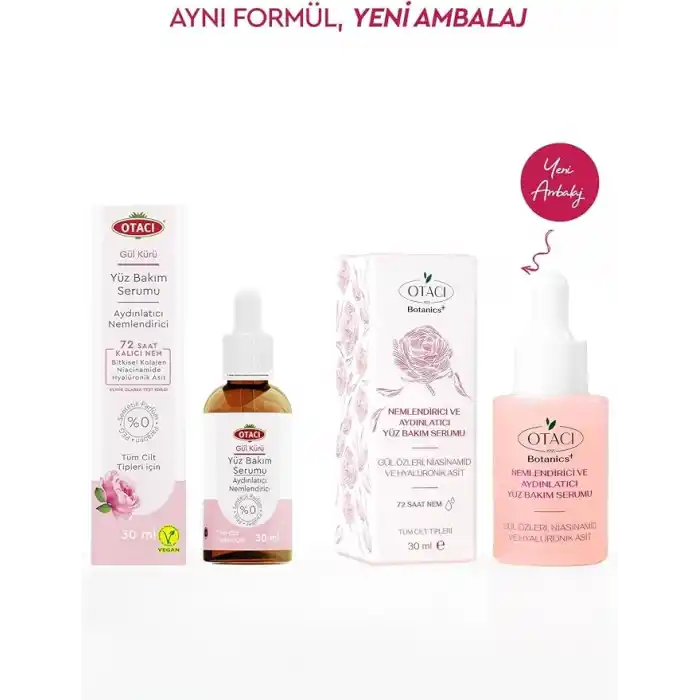 Nemlendirici ve Aydınlatıcı Yüz Bakım Serumu- Gül Özleri ve Hyalüronik Asit