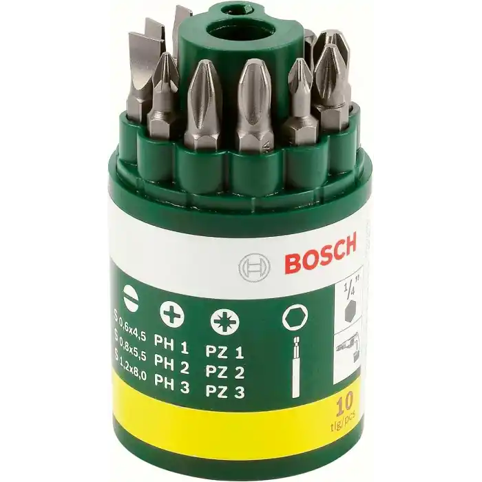 Bosch Professional Accessories Vidalama Ucu Seti, Yeşil, 10 Adet