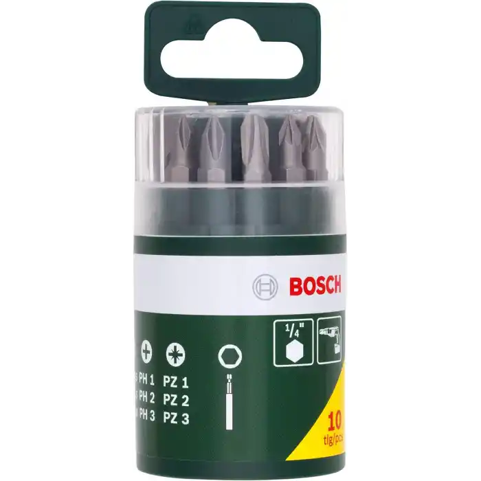 Bosch Professional Accessories Vidalama Ucu Seti, Yeşil, 10 Adet
