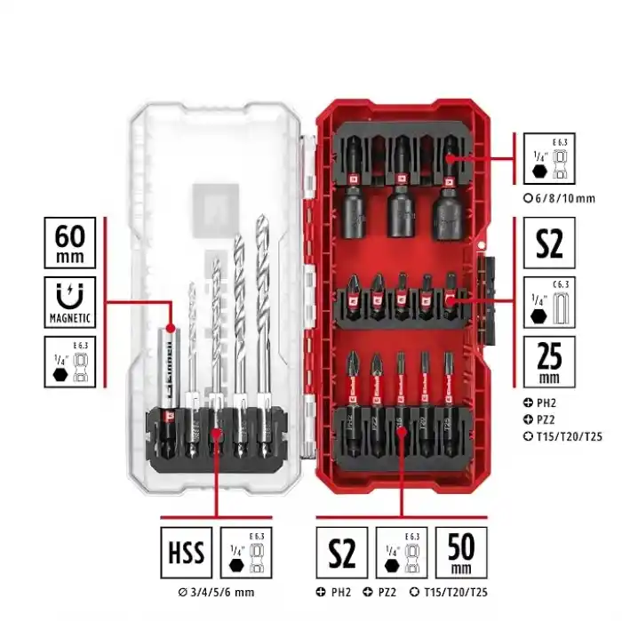 Einhell Orijinal S-CASE 18 Parça Darbeli Aksesuar Seti 49108709