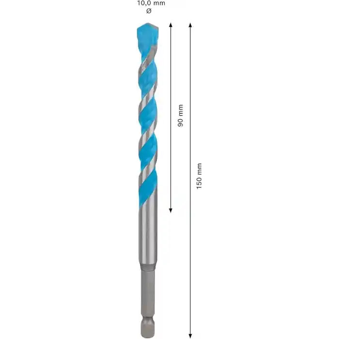 Bosch Professional 1x EXPERT HEX-9 MultiConstruction Delme Uçları (Beton, Yumuşak döşemeler, Çelik, Yumuşak ahşap, Plastik, Ø 10,00x150 mm, Aksesuar Döner Matkap/Vidalamalar)
