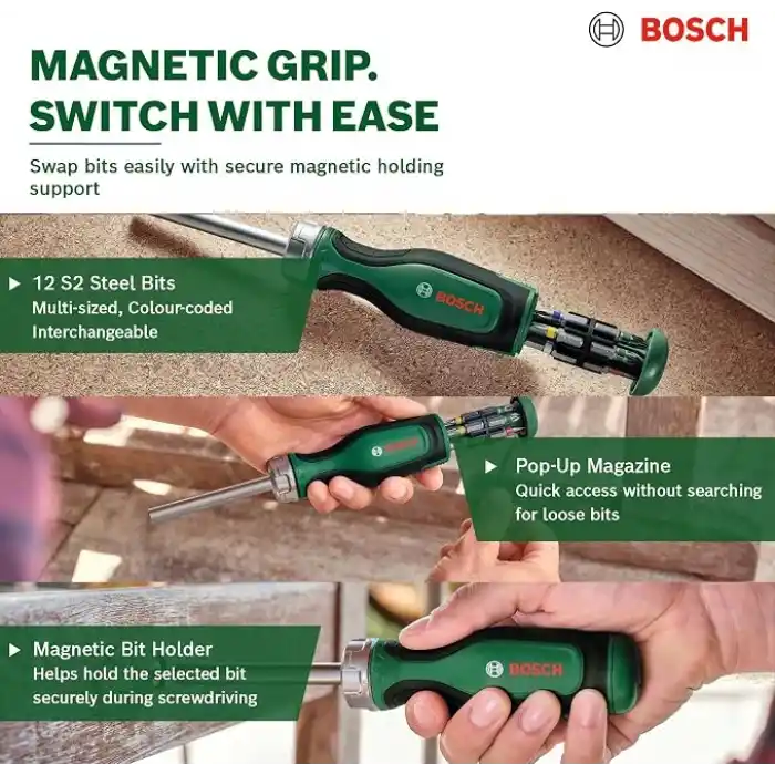 Bosch Cırcırlı Tornavida 12 Uçlu