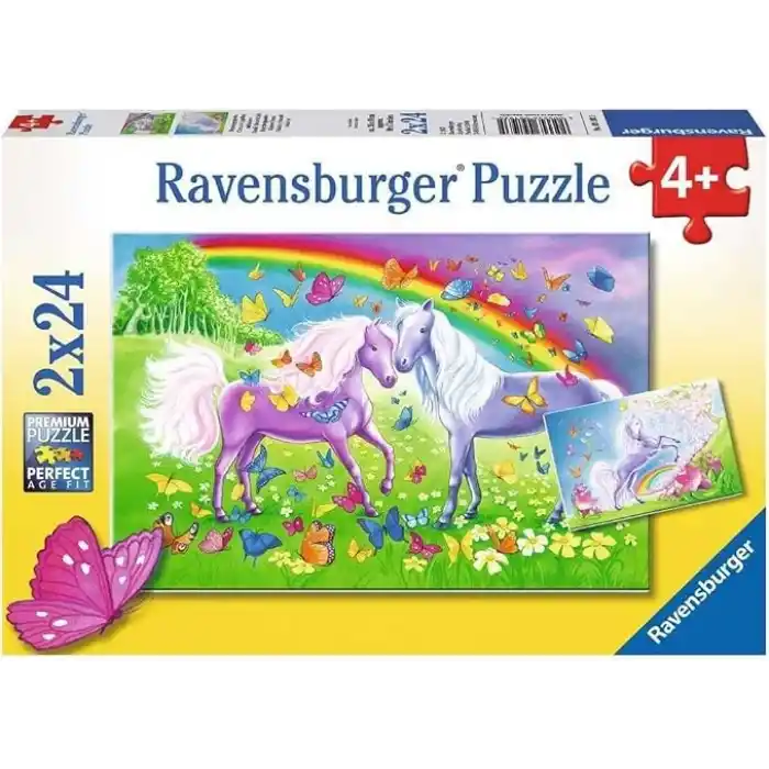 Ravensburger 2x24 Parçalı Puzzle Gökkuşağı Atları