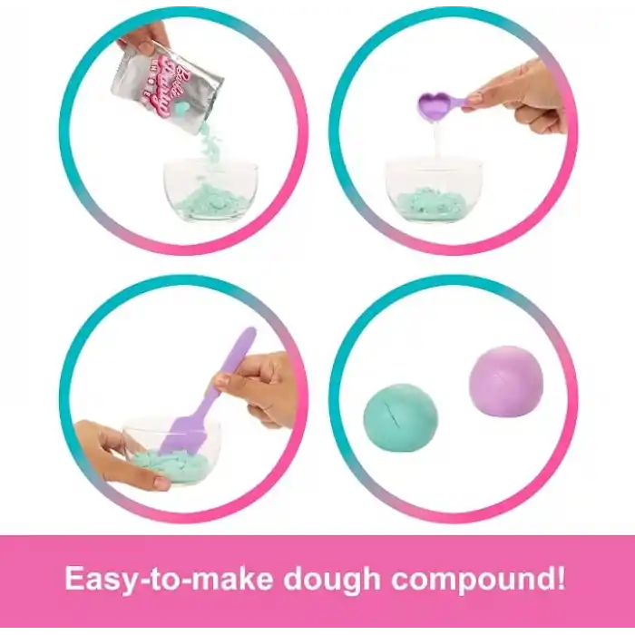 Barbie Parti Paketi bebek ve aksesuarlar, Minik Dostumun Doğum Günü serisi Parti Yıldızları seti ve renk değişimi ile pasta süsleme etkinliği dahil 10 sürpriz, JFG72