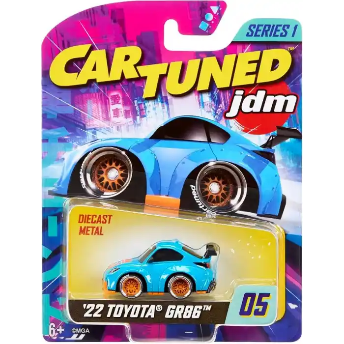 MGAE CarTuned JDM Seri 1 2022 Toyota GR86, Mavi, Diecast Metal Oyuncak Araba, Koleksiyon Figürü