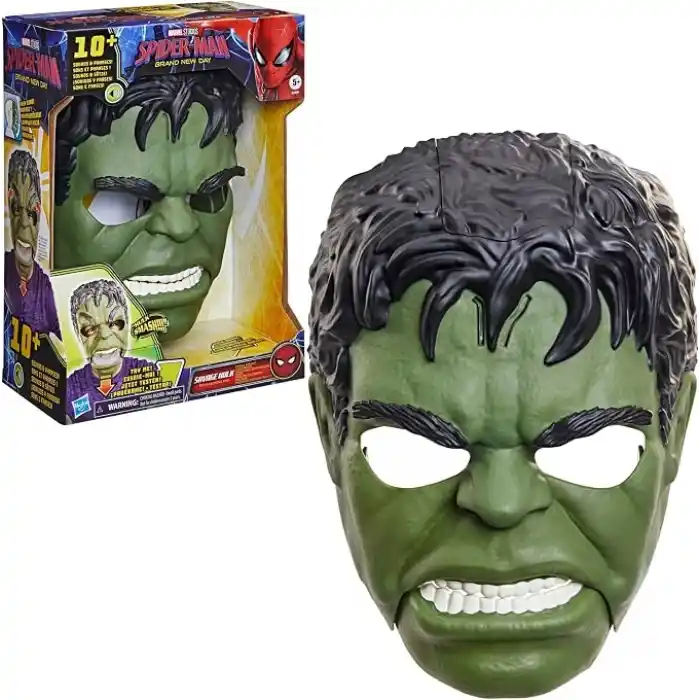 Marvel Studios Spider-Man: Brand New Day Vahşi Hulk Sesli Elektronik Maske Rol Yapma Oyuncağı, Çocuklar için Süper Kahraman Kostüm Maskesi ve Oyuncakları, 5 Yaş ve Üzeri
